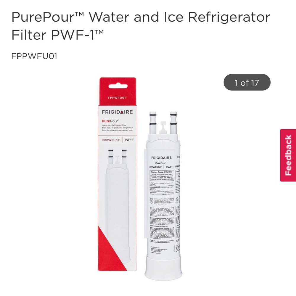 Frigidaire PurePour Water and Ice Refrigerator Filter